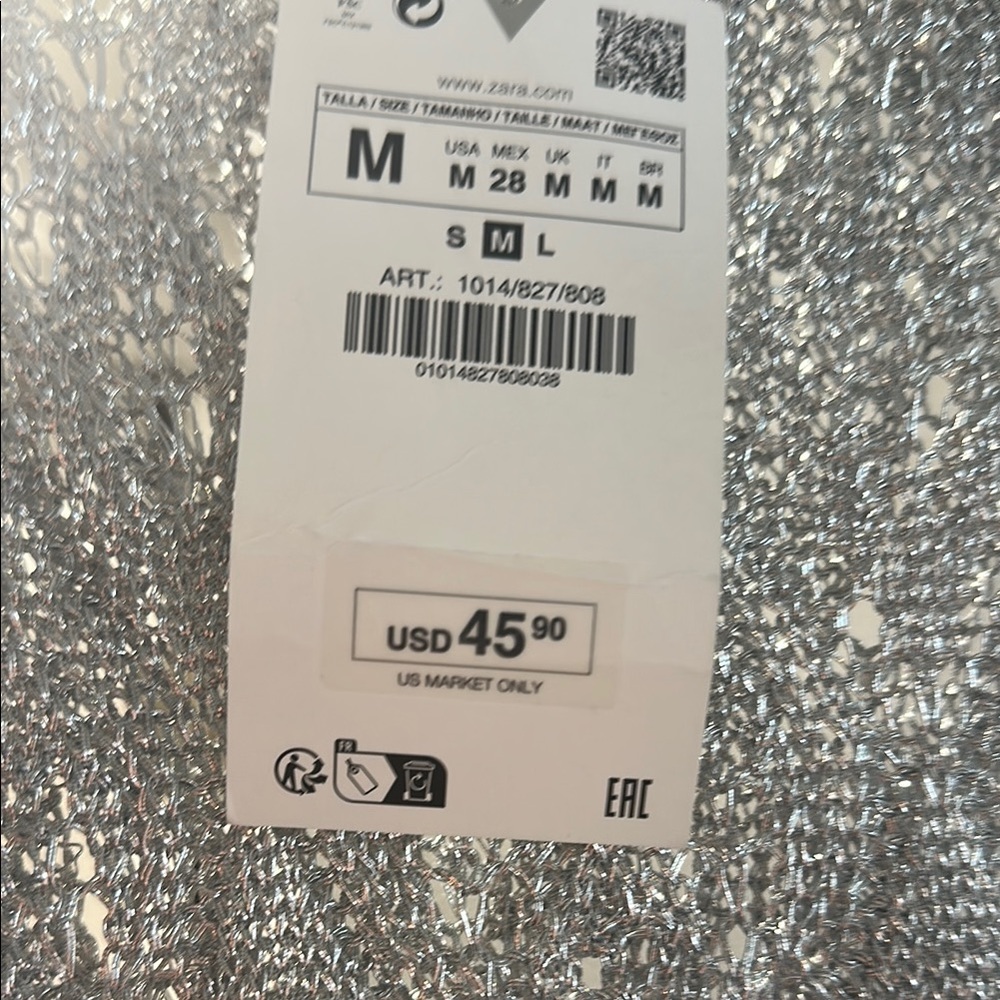 Zara Silver Metallic Fabric